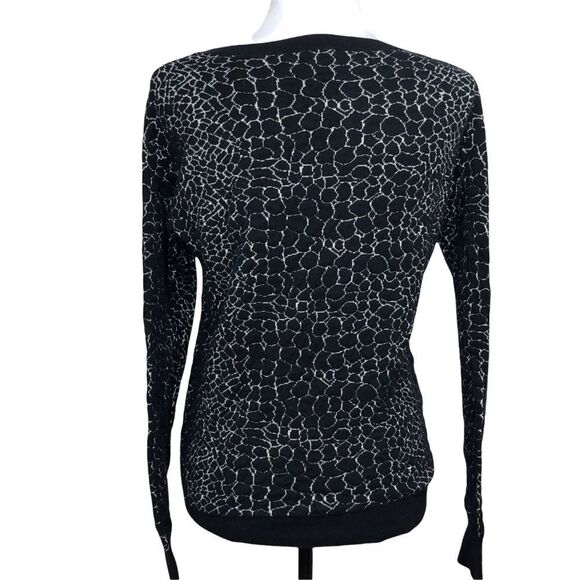 Halogen Black With White Long Sleeve Sweater - Picture 2 of 11